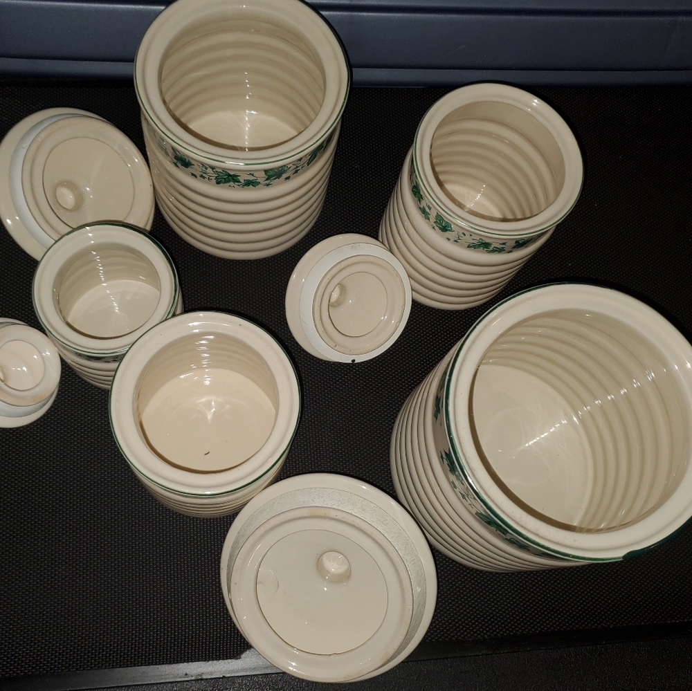 Ceramic Canister set with Ivy Motif
